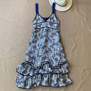 Jill Stuart 100% Silk Dress with Velvet Trim!